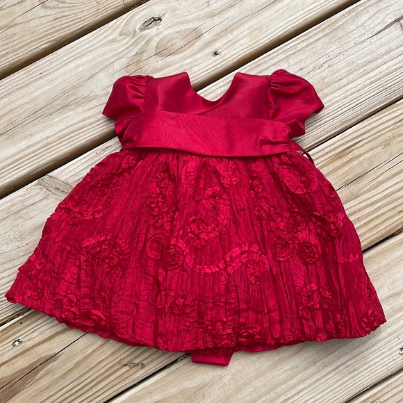 ❤️  Infant Red Dress with Bloomers Size 6M - Picture 1 of 12